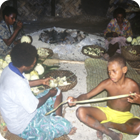Preparing breadfruit biscuit – Motalava, Banks